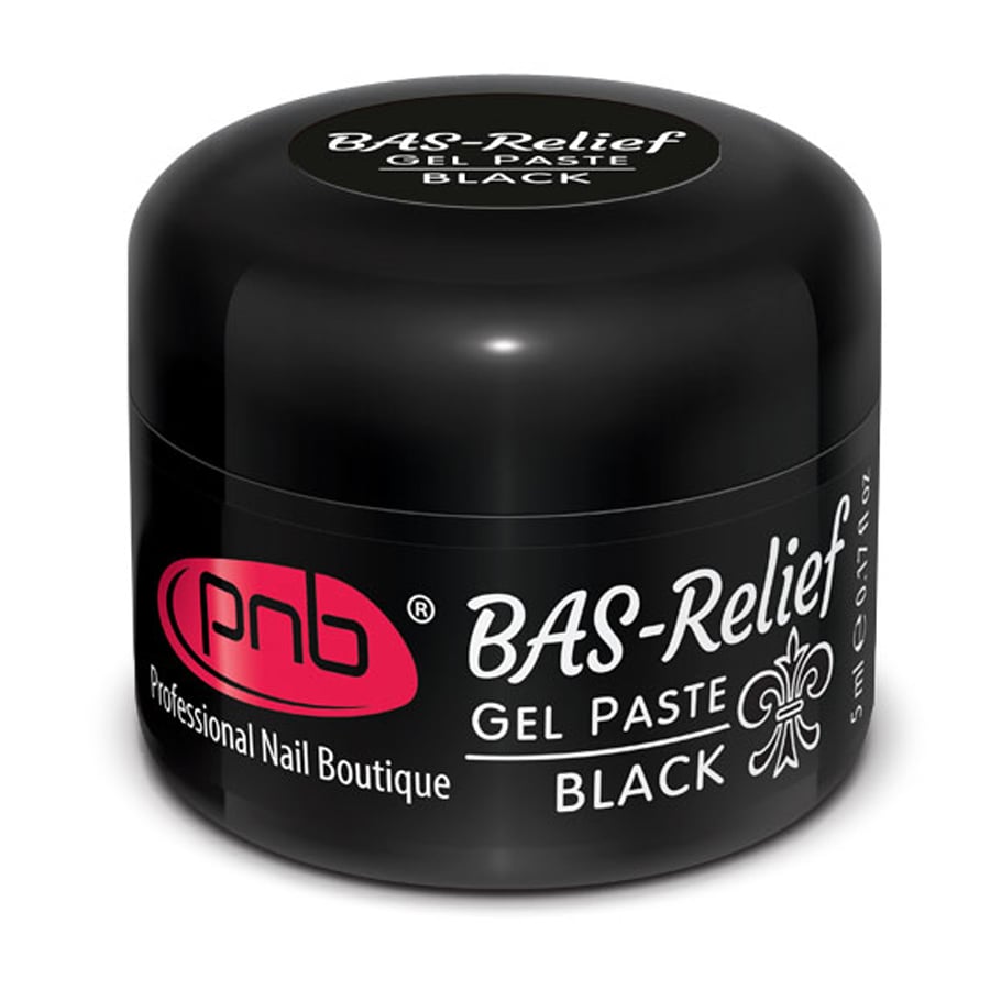 Гель-паста для дизайну нігтів PNB UV/LED Bas-Relief Gel Paste Black, 5 мл